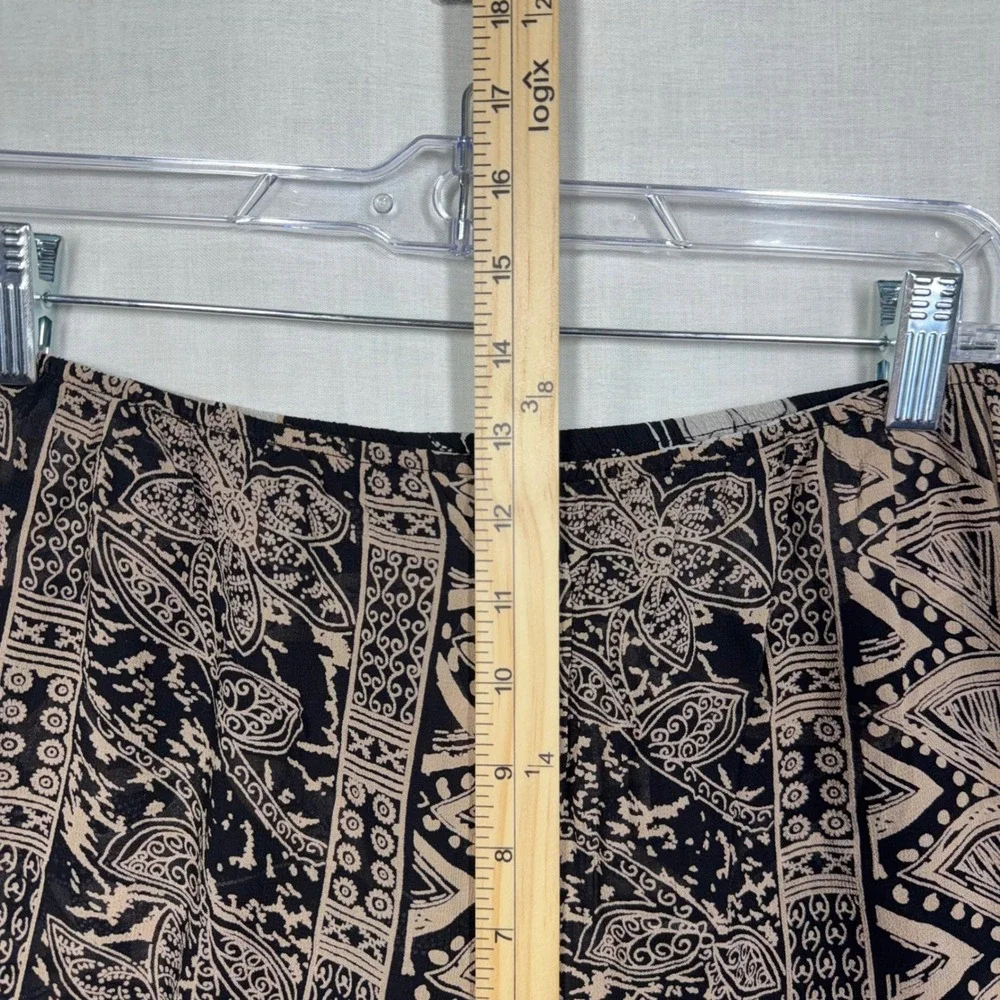 Wide Leg Palazzo Pants Womens Large Two-Sided Floral Tribal Batik Boho Flowy